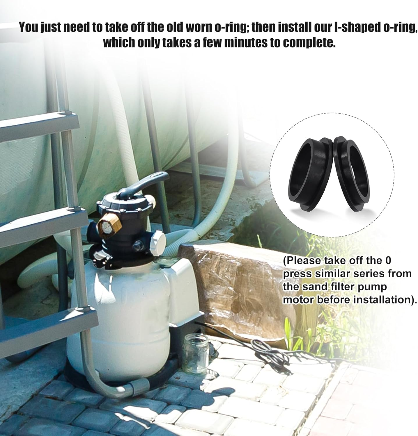 5 Pieces 11228 11412 Pool Gaskets, Hose Gasket Hose Gasket Repair Kit for Intex Pool Sand Filter Pump Motors image number 2