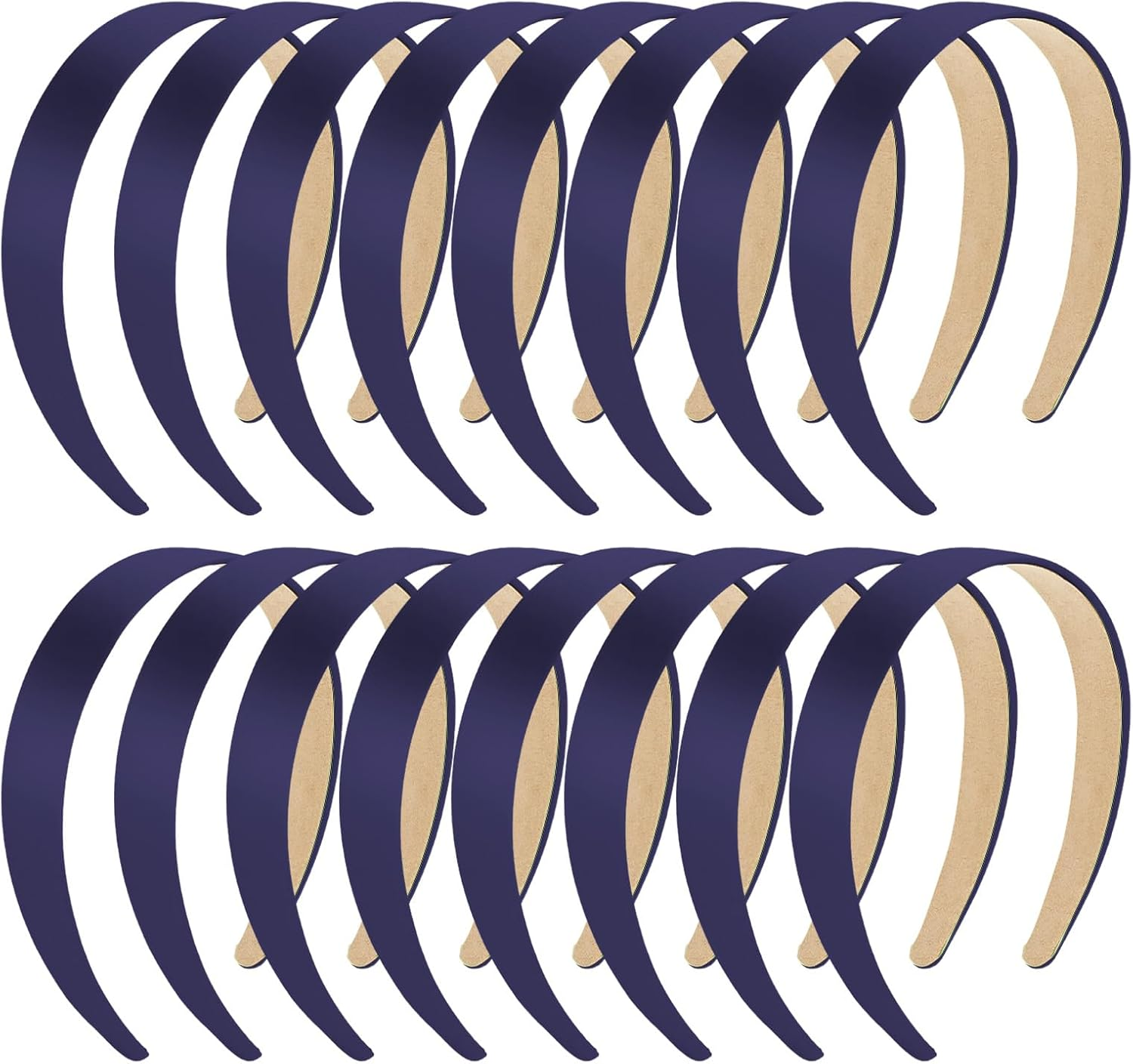 Semato 16 Pcs Black Headbands for Women and Girls 1 Inch Non-Slip Hair Bands Dseign DIY Craft Hair Accessories