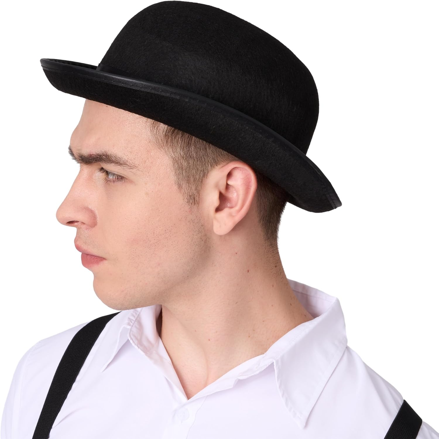 Spooktacular Creations Bowler Hat for Men, Top Derby Hats Victorian Accessory Halloween Costume Accessories for Halloween Cosplay Party image number 3