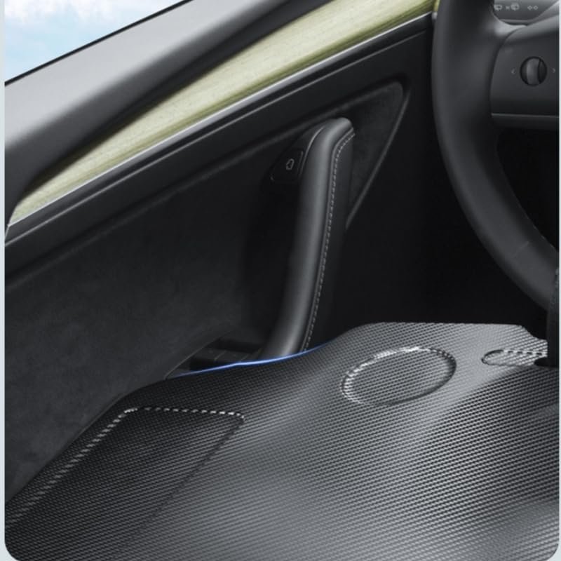 GROZY Foldable Carbon Fiber Textured Car Desk, Car Laptop Desk Steering Wheel Tray Eating Table, Multipurpose Portable Food Tray Dining Table for Dining Working, Car Travel Table for Tesla Model 3 Y image number 2