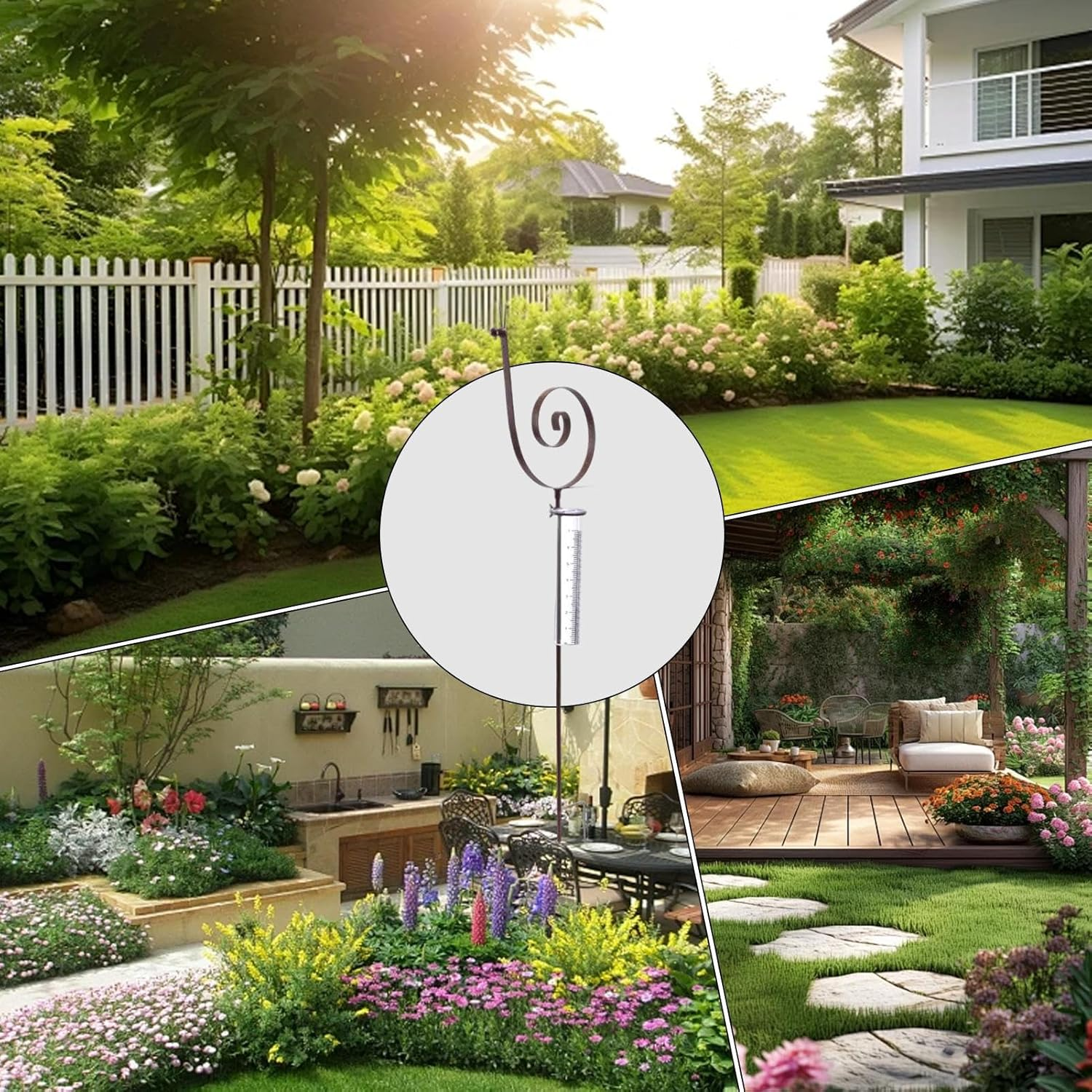 Decorative Raingauge &ndash; Snail Shape Garden Stake, Rustproof Rainmeter | Outdoor Yard Raingauge, Fun Decorative Stake for Balcony Patio Lawn Flower Bed Garden Plant Water Measurement image number 2