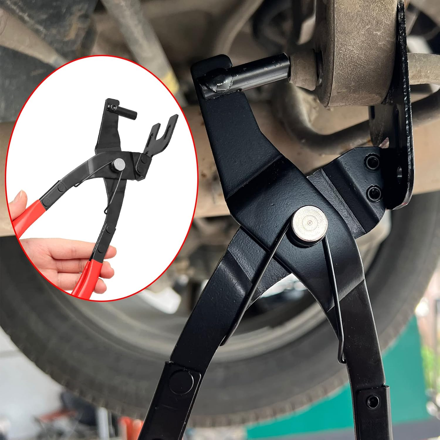 10 Inches Exhaust Hanger Removal Pliers Exhaust Pliers for Rubber Bracket and Exhaust Hanger Separation Exhaust Hanger Tool with 25-Degree Offset Handle for Access in Hard-To-Reach Places image number 1