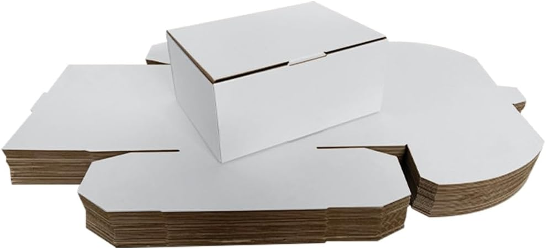 OZPACK Die Cut Cardboard Boxes (100Pcs/174X128X53Mm) &ndash; Gift, Packaging, Shipping Storage and Retail Boxes &ndash; Strong, Lightweight &ndash; WHITE WHITE
