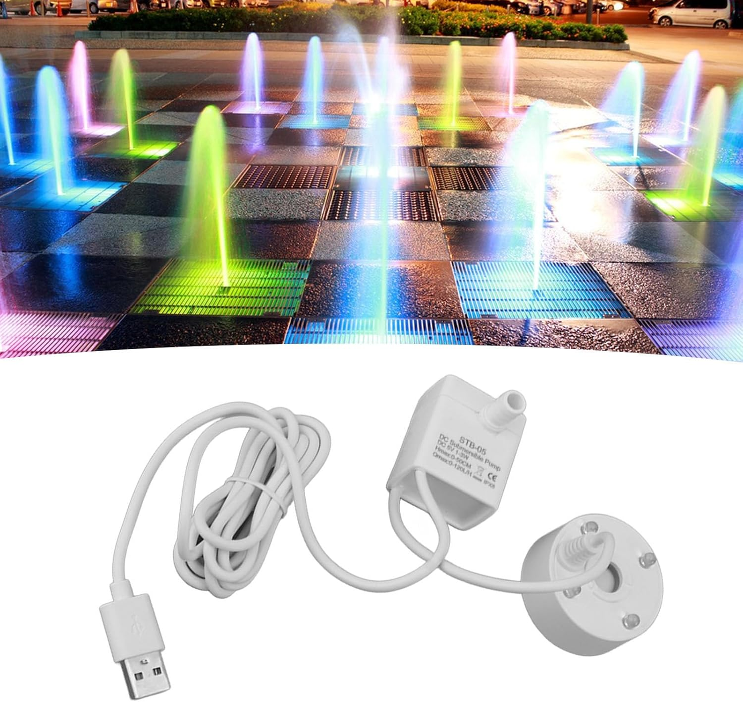 Mist Maker, 5V USB Powered Water Fountain Pond Fog Machine Atomizer Air Humidifier, Small Mist Maker Fogger with LED Changing Light for Water Feature, Christmas, Holiday image number 6