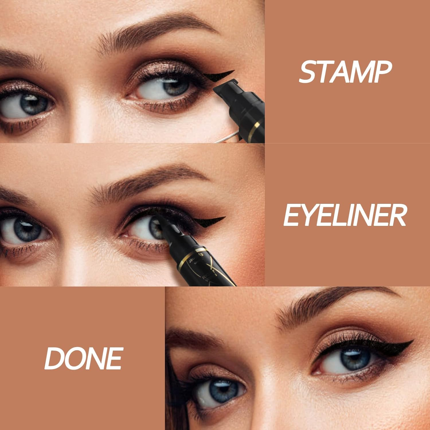 Anglicolor Eyeliner Stamp,2Pcs Liquid Eyeliner,Waterproof Black Eyeliner Pen,Winged Eyeliner Stamp,Smudgeproof Long Lasting Eye Liner,Eye Make-Up,Eyeliner Stencil (01A, 37G) image number 5