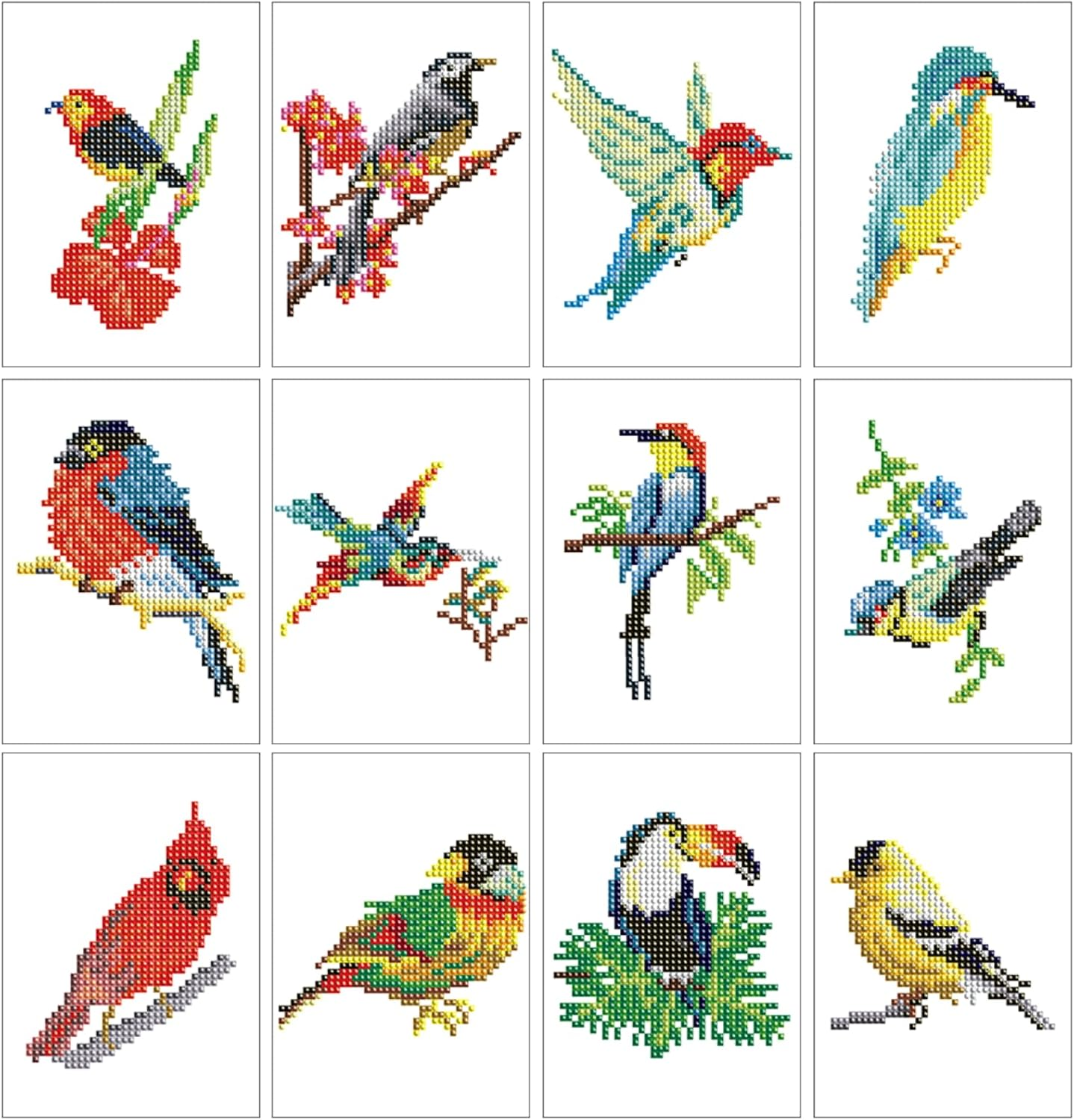 Haocy 12Pcs Small Flower Diamond Art Kits for Adults,Mini Flowers Diamond Painting Kits Quick Gem Art for Beginner,1-Hour Postcard-Style,Paint by Diamond Mosaic,Home Wall Decor (Butterfly)