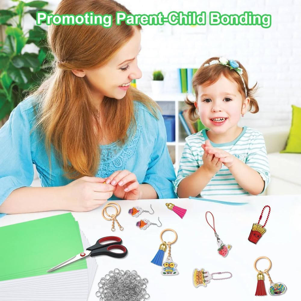 280 Pieces Shrinky Dink Sheets,Shrink Paper Sheets,Shrink Plastic Sheets Kit,Shrink Art,Shrink Plastic Kit,Heat Shrink Plastic Sheet,Shrinky Dink Lined Notebook Paper for Creative Art and Craft image number 1