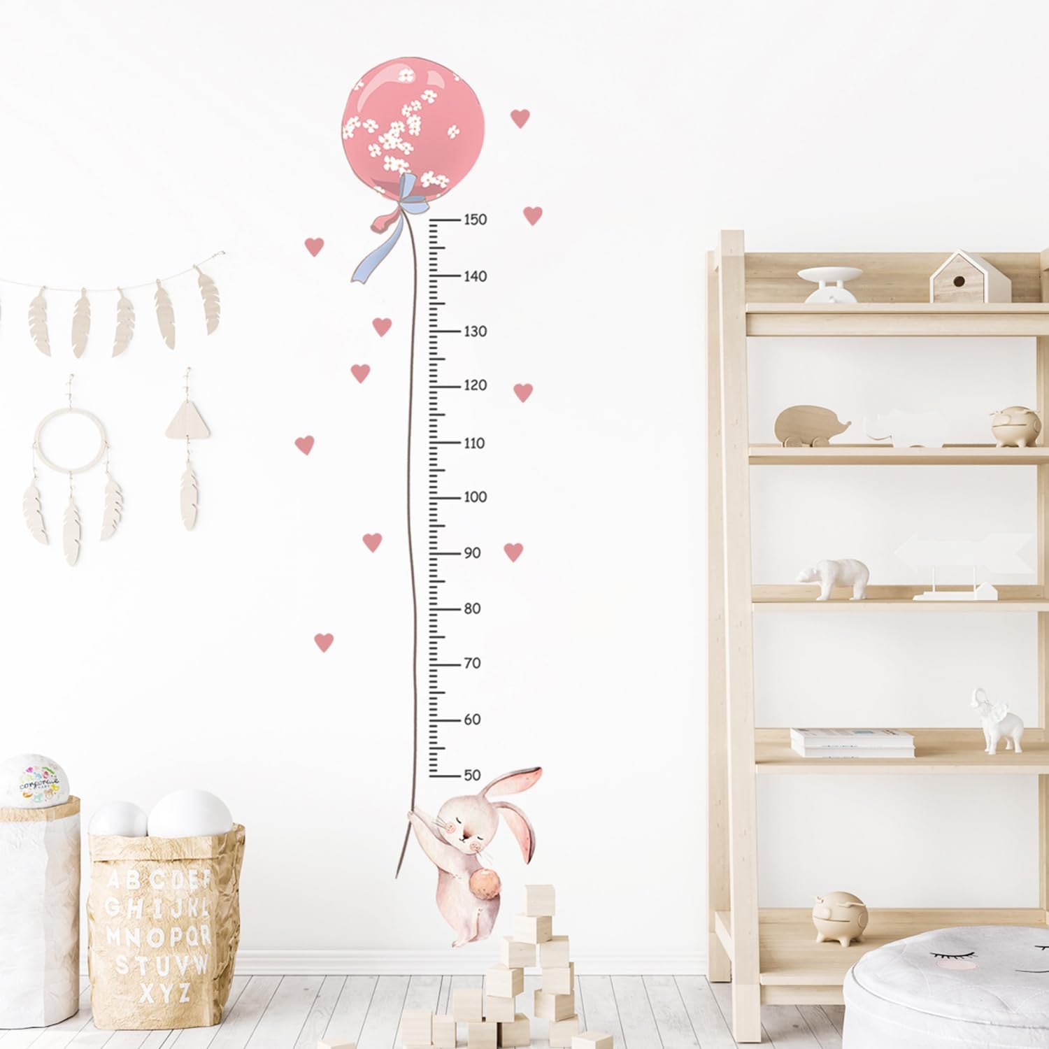 Kids Height Chart Wall Stickers,Baby Growth Height Wall Decal Removable DIY Height Measure Mural Decor for Girls Boys Toddler Nursery Kindergarten Playroom Bedroom Decoration Art (E)