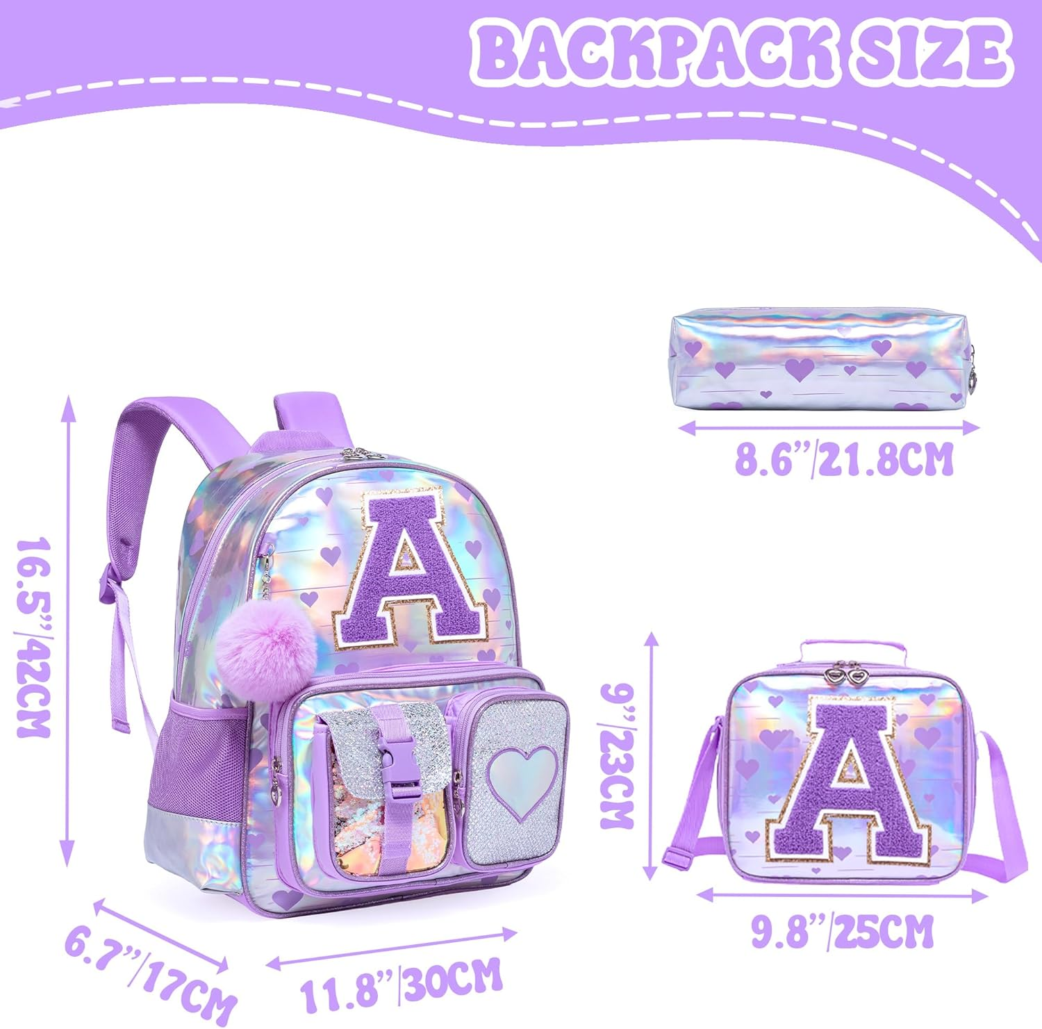 Htgroce Girls Unicorn Clear School Backpack Lightweight Little Kids Backpack