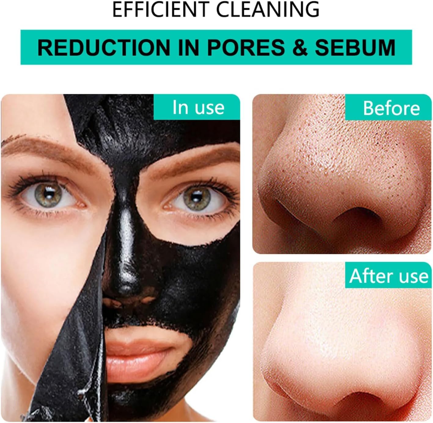 Blackhead Remover Mask Kit, Charcoal Peel off Facial Mask with Brush and Pimple Extractors, Deep Cleansing for Face Nose Blackhead Pores Acne, for All Skin Types