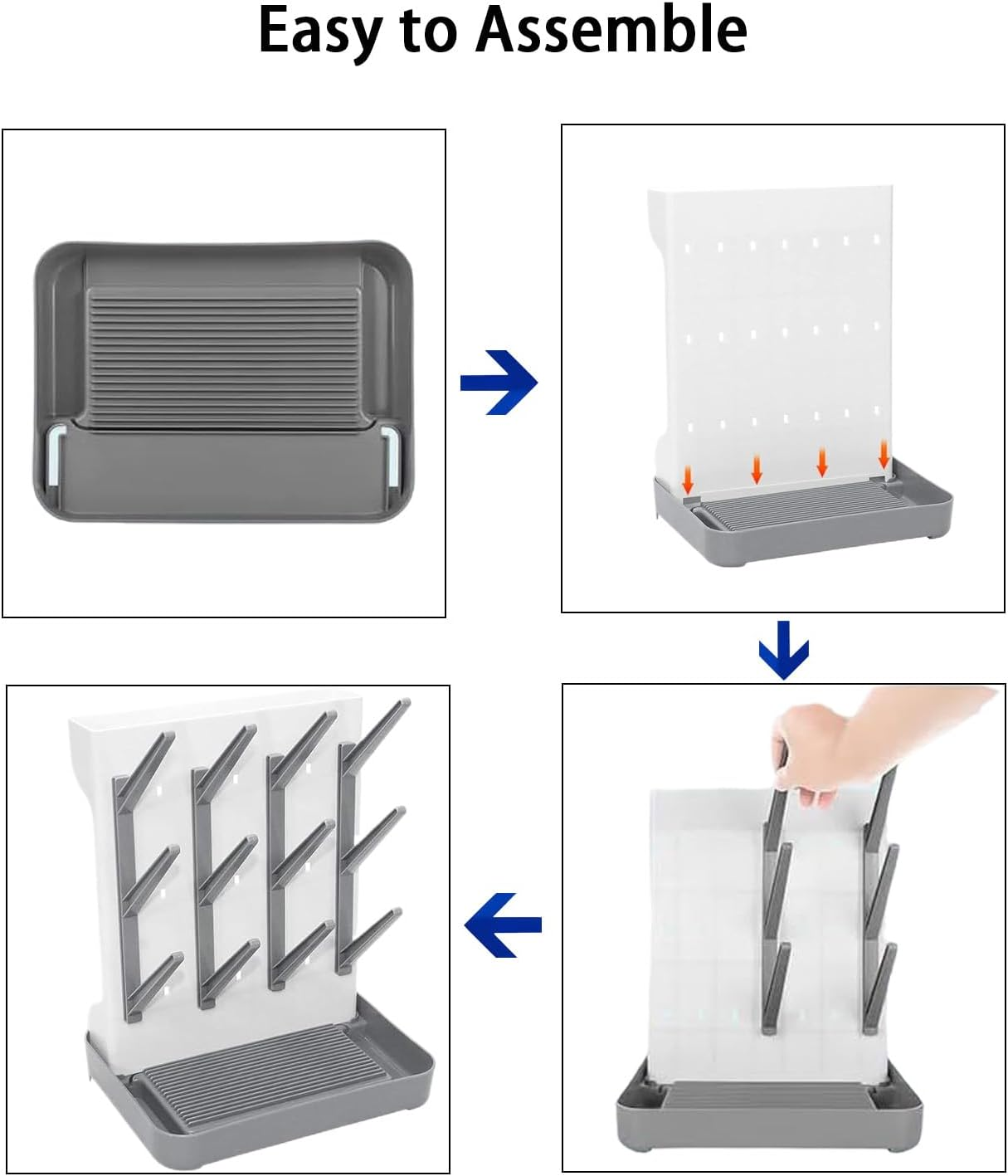 Baby Bottle Drying Rack Space Saving,Large Vertical Baby Bottle Storage Organizer & Bottle Dryer Rack for 12 Pc 8 Oz Bottles and Baby Accessories,Pump Parts,Pacifiers or Brush Stand image number 2