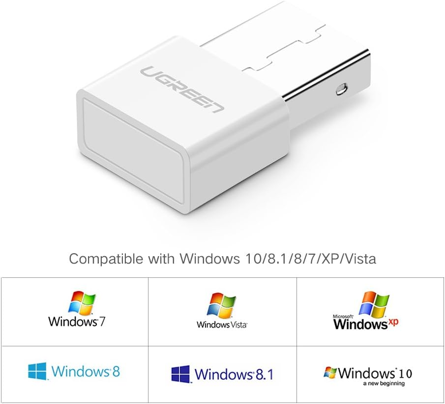 UGREEN USB Bluetooth 4.0 Adapter - White (30723) (V28-ACBUGN30723)