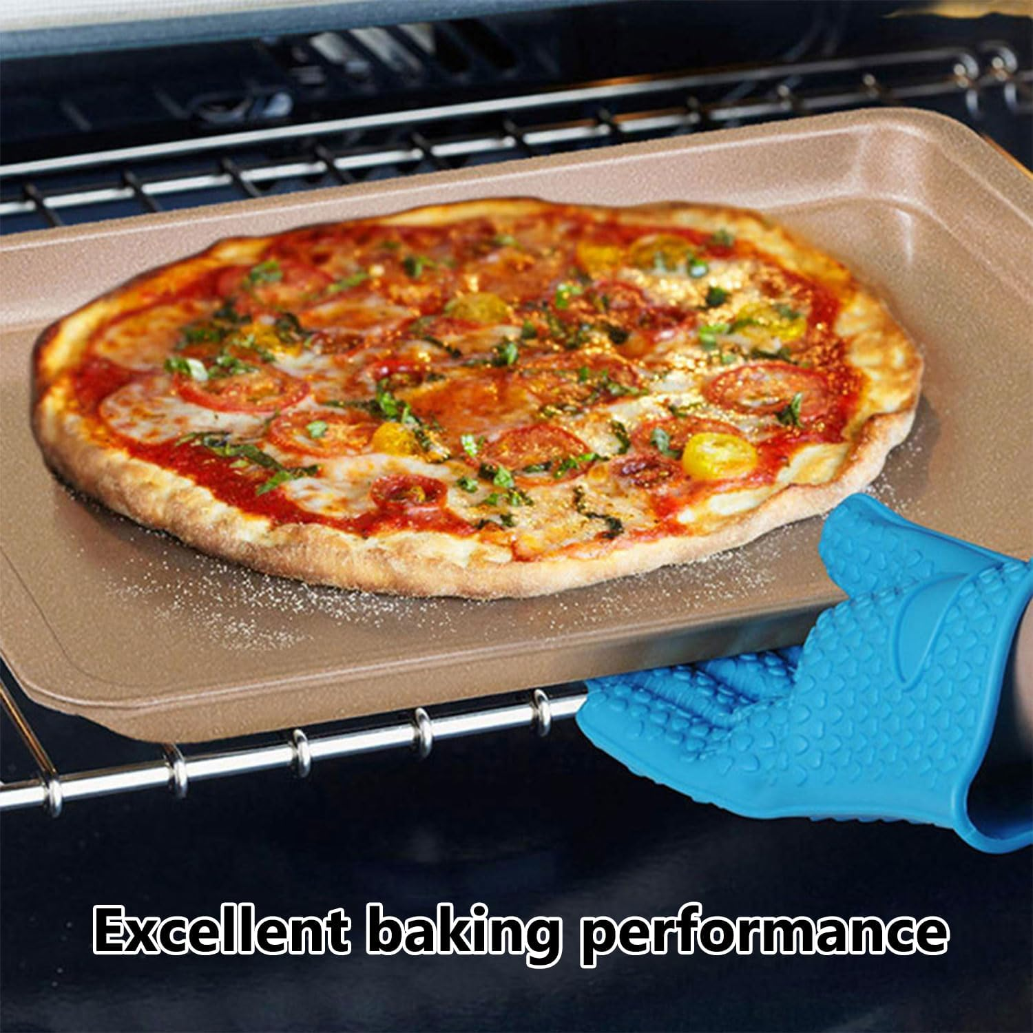 2-Piece Nonstick Bakeware Set, Premium Carbon Steel Oven Baking Sheets, Nonstick Cookie Trays 37X25.5Cm, Champagne Gold image number 2