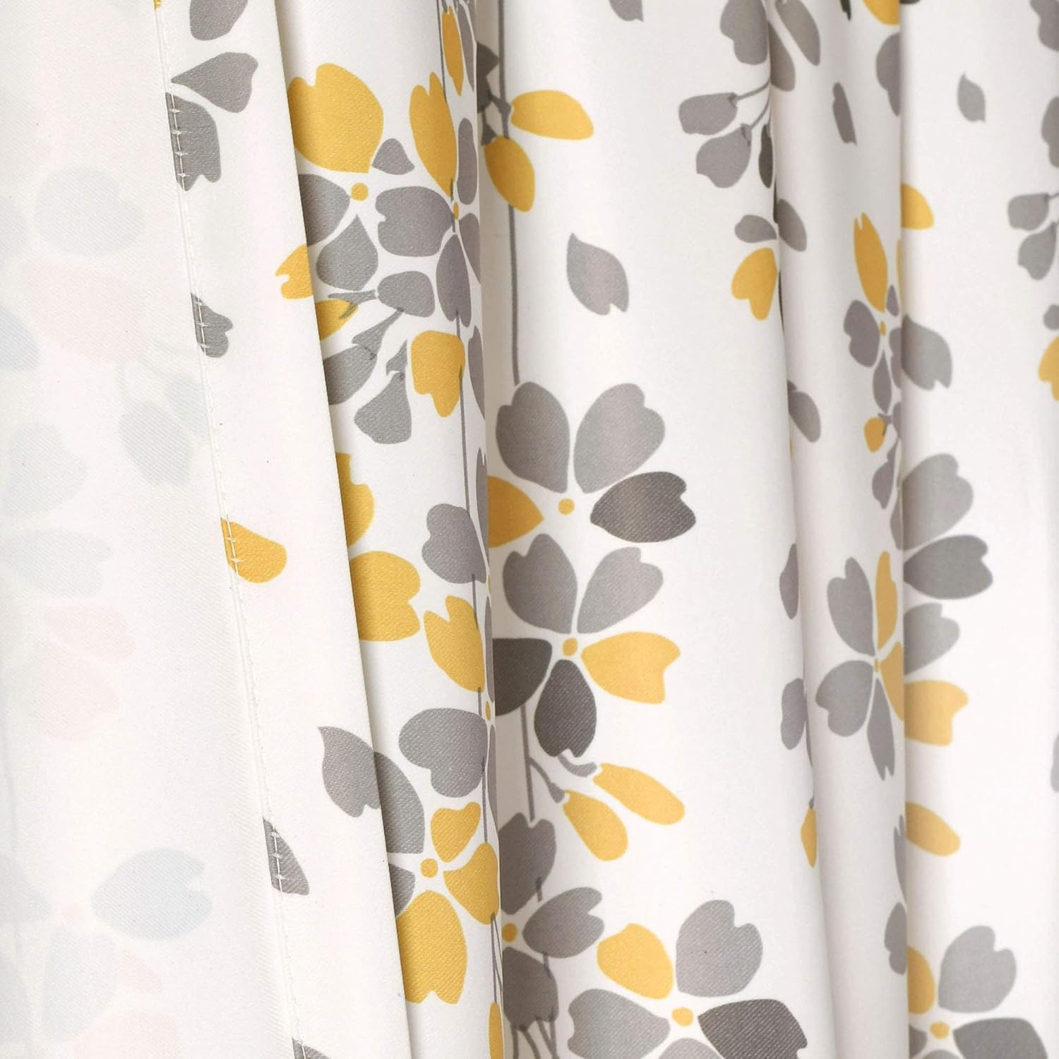 Lush Decor 16T000558 Weeping Flowers Room Darkening Window Panel Curtain Set, 84 Inch X 52 Inch, Yellow/Gray - Red image number 7
