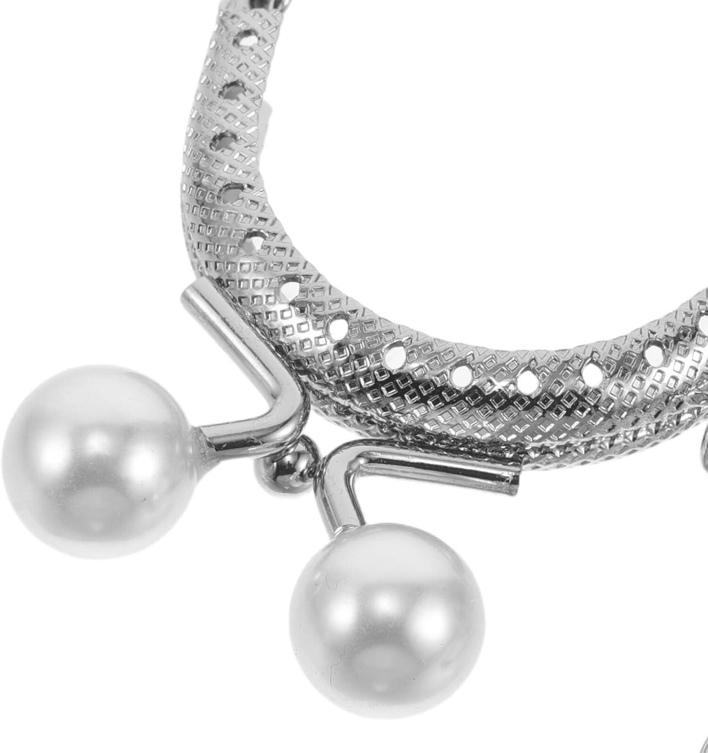 Gadpiparty 6Pcs Retro Metal Purse Frames with Simulation Pearls and Keychain, Antique Decorative Bag Clasp Locks for DIY Craft Purse Making and Doll Bag Accessories in Australia image number 1