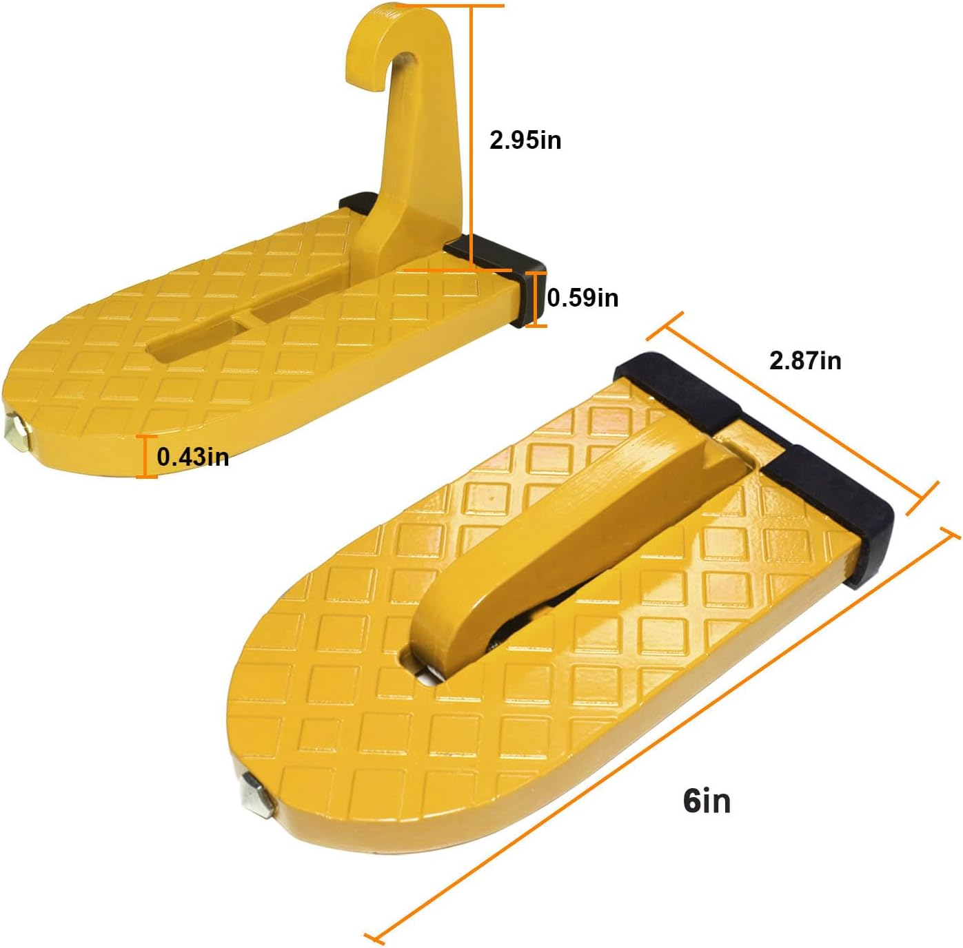 Door Step Car Door Step Foldable Car Door Folding Ladder with Safety Hammer Head Easy on Car Roof and Roof Rack, Universal Door Step Pedal (Orange) image number 3