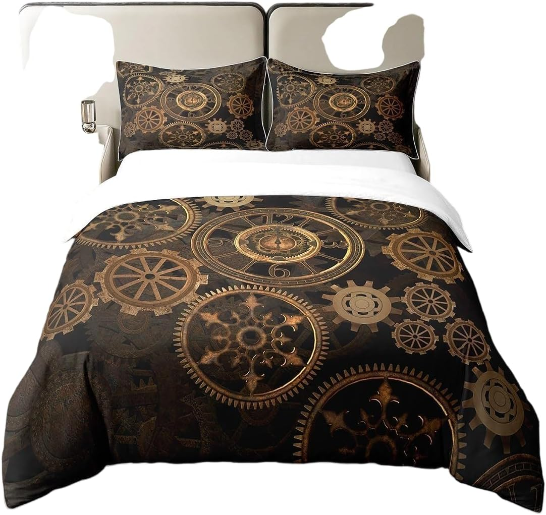 Homewish Kids Soccer 100% Cotton Duvet Cover Single American Football Comforter Cover European Sport Game Bedding Set Player Field Quilt Cover,Cartoon Decor 2Pcs with 1 Pillowcase,Black White