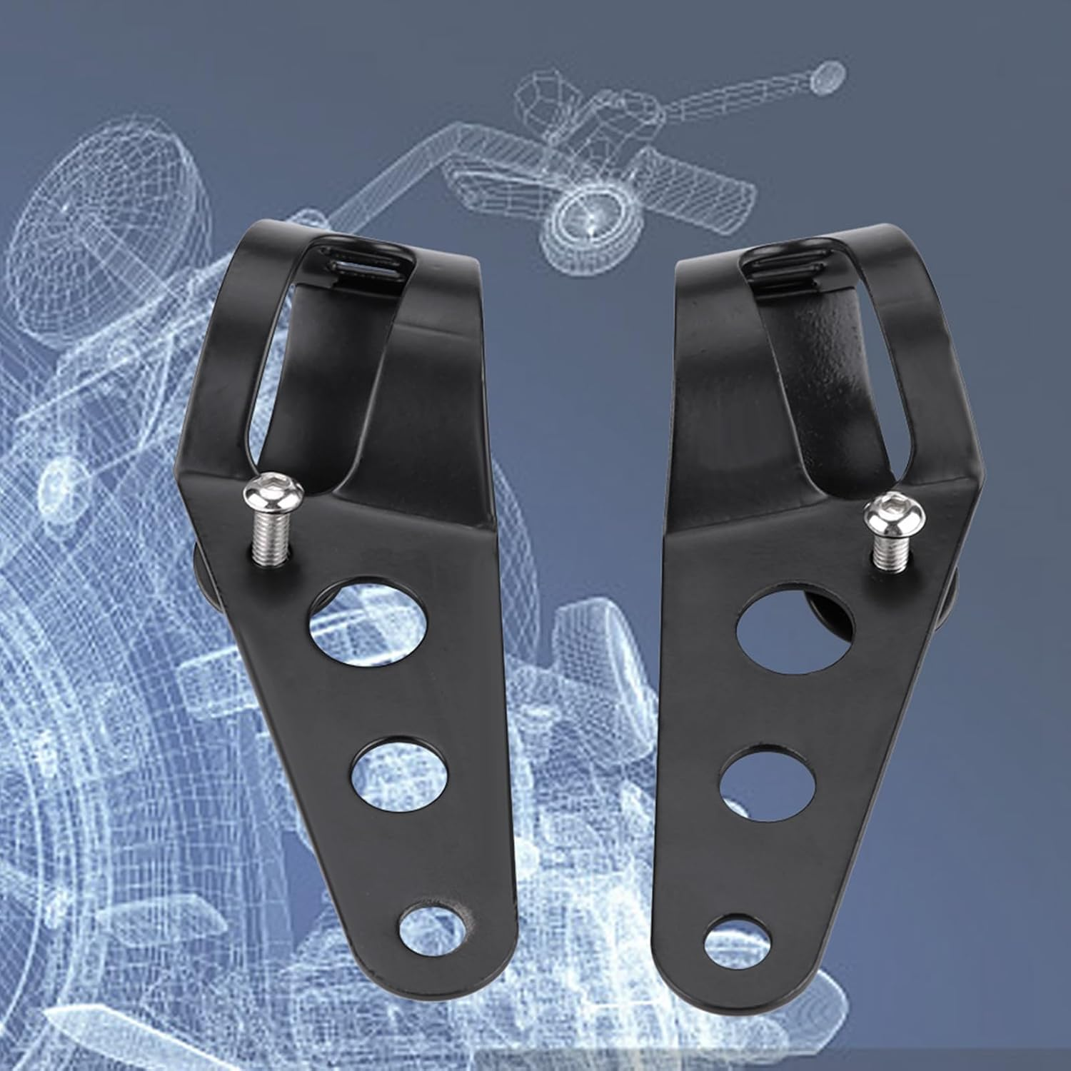 Lighthouse Assembly Bracket to Grab Cafe Racer, Easy Installation, 33-43 Mm Size of the Fork Tube (Black)