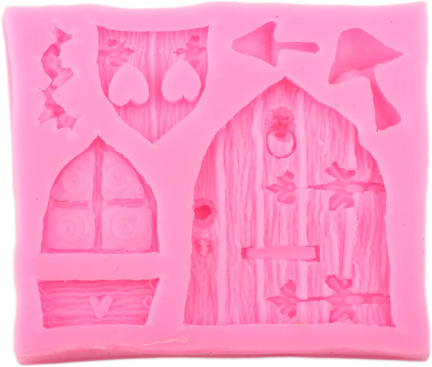 Mujiang Enchanted Vintage Fairy Garden Fairy Gnome Home Door Snail Silicone Chocolate Fondant Molds Crafting Polymer Clay Cake Decorating Set of 4 image number 4