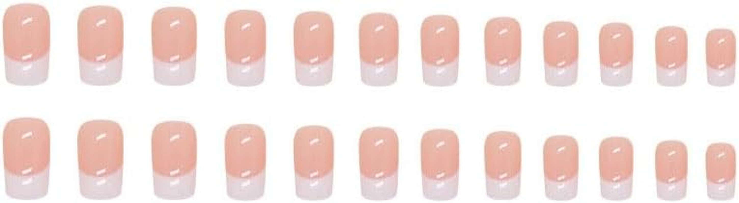LOPHE 24 Pcs Press on Nails Fake Nails Square Short French False Nails Nude Pink Nail Stickers for Women and Girls Nail Art F image number 6