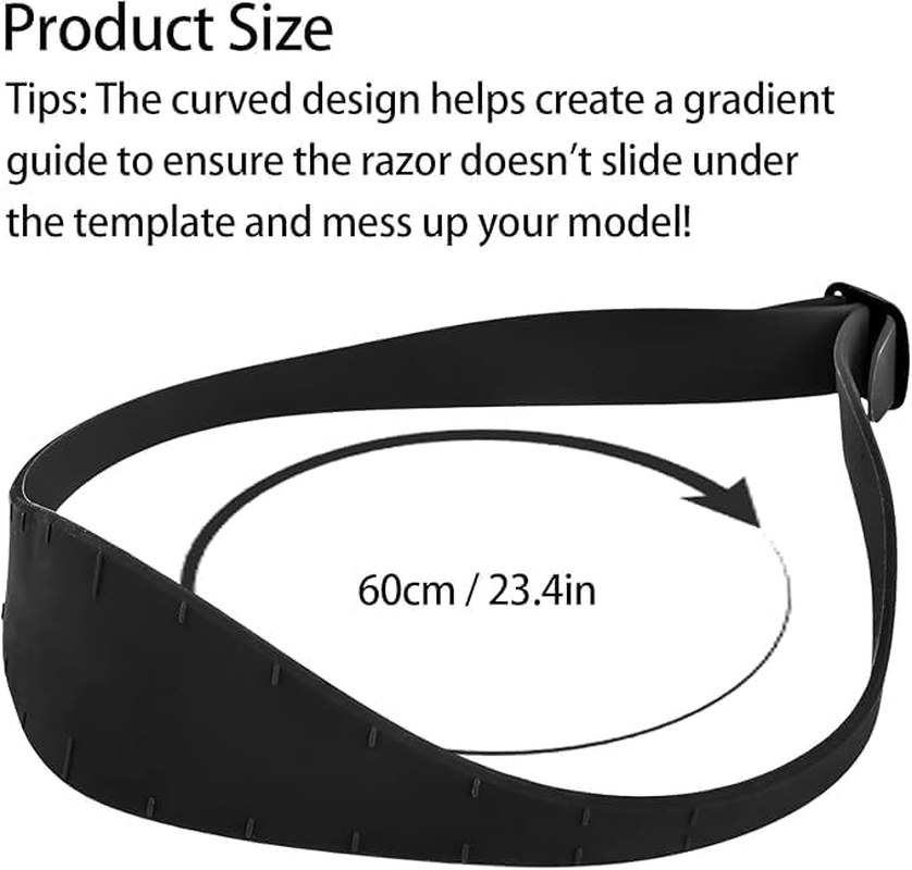 Barber Fade Comb, 3Pcs, Professional Hair Cutting Comb with Fade Hair Trimming Guide, Black, Silicone, Plastic, Unisex, Adults, Hairdressers, All Ages image number 5