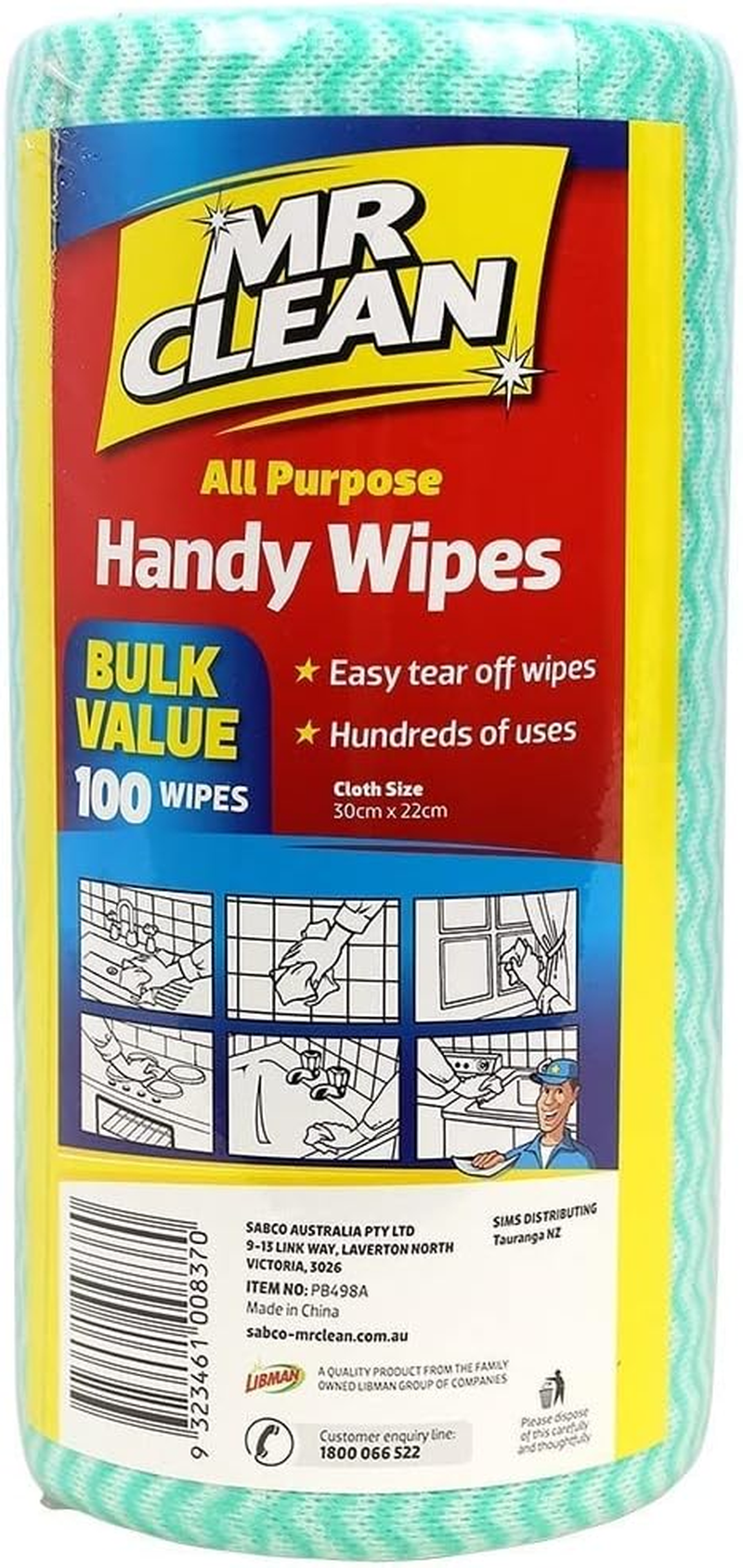 Mr Clean Handy Reg Wipes Roll 100-Pieces image number 1