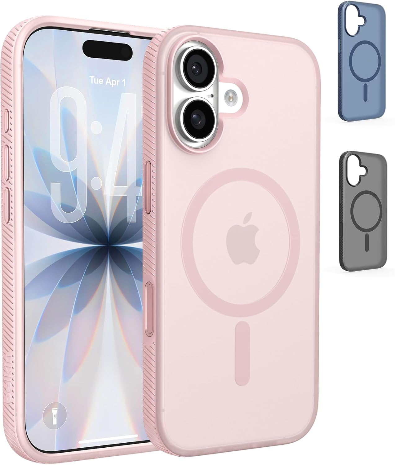 Belkin Sheerforce Grip Magsafe Compatible Iphone 17 Pro Max Case with Slim Design & Anti-Slip Side Lines - Magnetic, Transparent, & Shockproof Protective Iphone Case - Sage image number 4