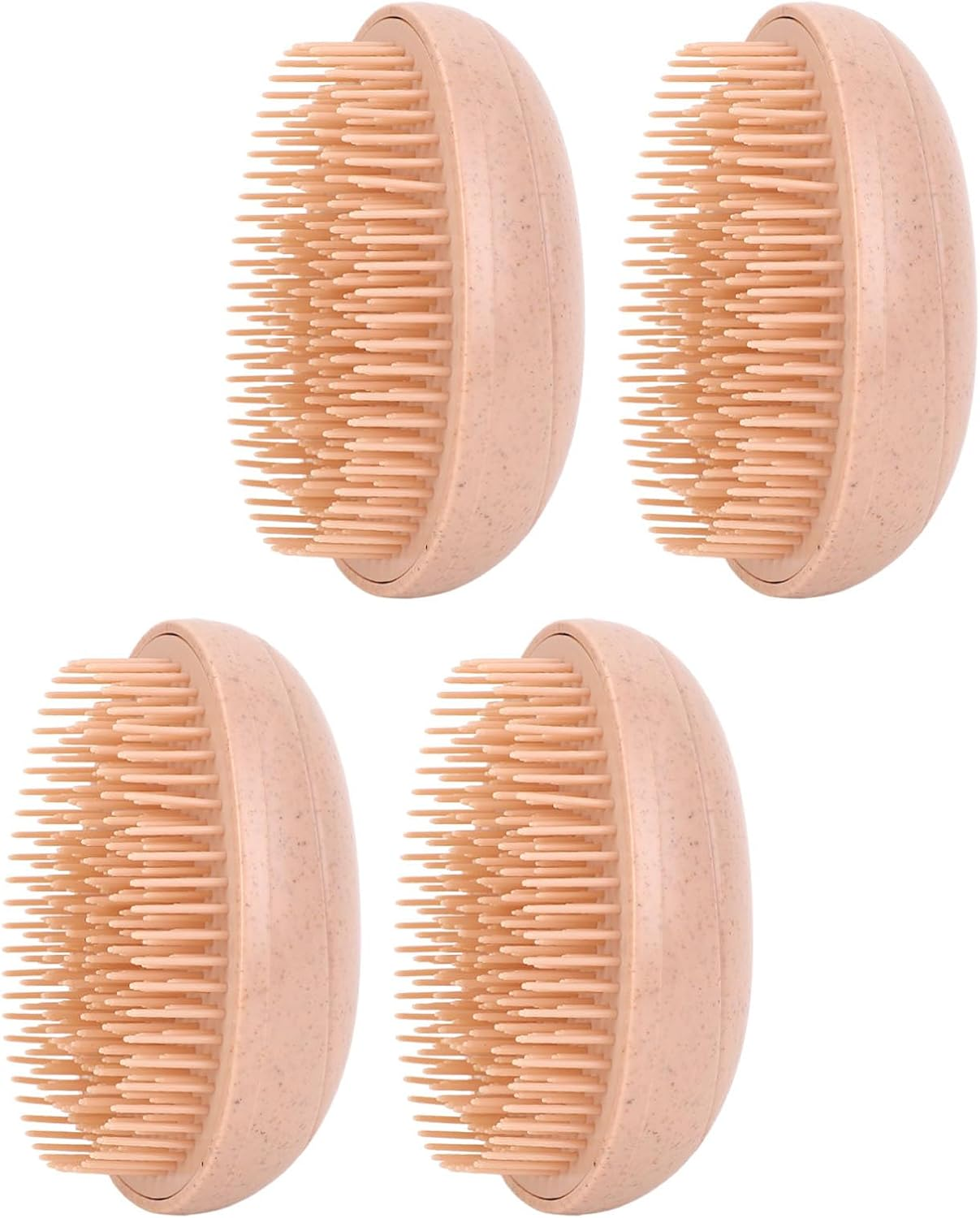 4Pcs Wheat Straw Hair Brush Egg Shape Detangling Brush Portable Styling Comb Hair Brush for All Hair Types image number 4