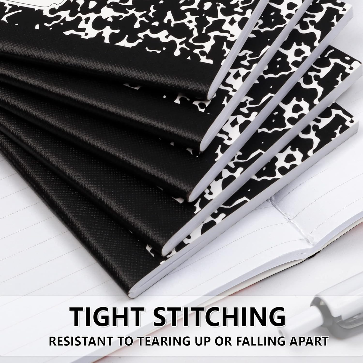 Mini Composition Notebook, Cute 30 Pack Black Narrow Ruled Mini Composition Books Bulk by Feela, Small Pocket Marble Journal Notebooks for Kids Students College Office, Pocket Size 4.5 X 3.25 In image number 4