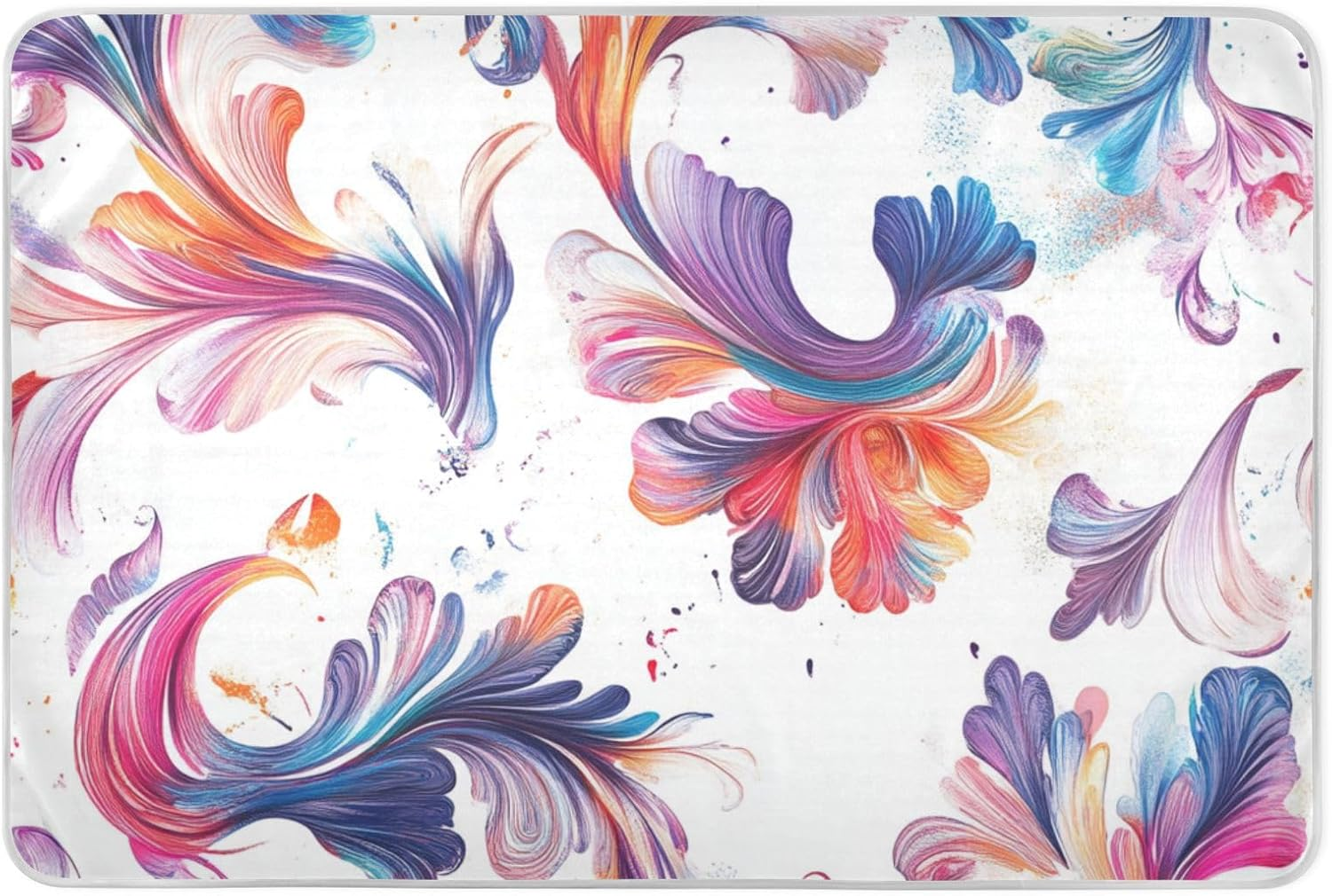 Retro Colorful Pattern Extra Large Resuable Changing Pad Covers Waterproof Washable Bed Wetting Sheet Skin-Friendly Cradle Mattress for Infant Toddler 52" L X 34" W image number 2