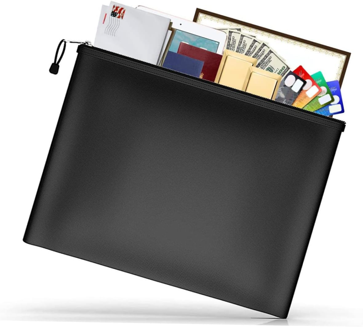 TEHAUX Fireproof Document Bag Pouch Organizer for Travel Money Cards Passports image number 2