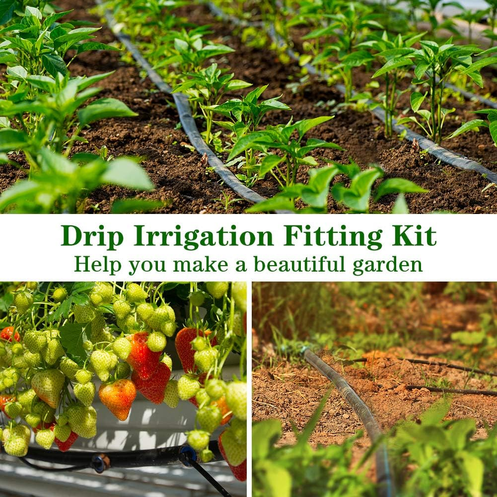 JOYPRO 100 Pieces Drip Irrigation 1/4" Barbed Coupling Fittings, Barbed Connectors for 1/4 Inch Irrigation Tubing, Drip Line Coupler for Drip Sprinkler Garden Lawn Systems