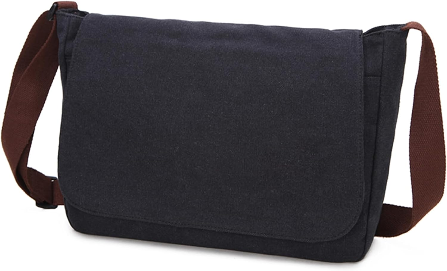 Lizbin Messenger Bag, Classic Vintage Messenger Bags, Canvas Messenger Bag, Shoulder Bag Crossbody Bag, Small Messenger Bag for Men Women, Crossbody Shoulder Bag Casual Work Bag (Black) image number 2