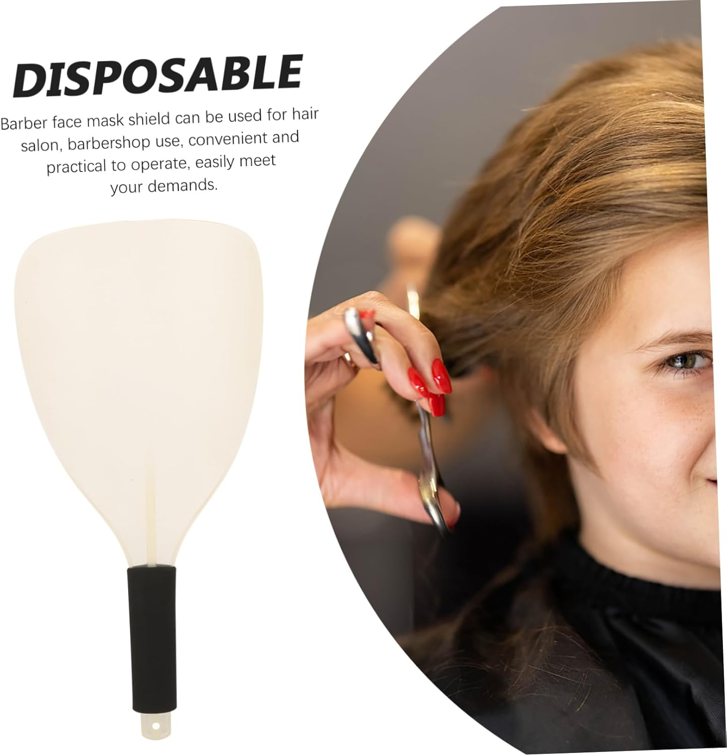 WOONEKY Hairdressing Salon Face Mask Hairspray Cover for Barber Plastic Face Mask Shield image number 5