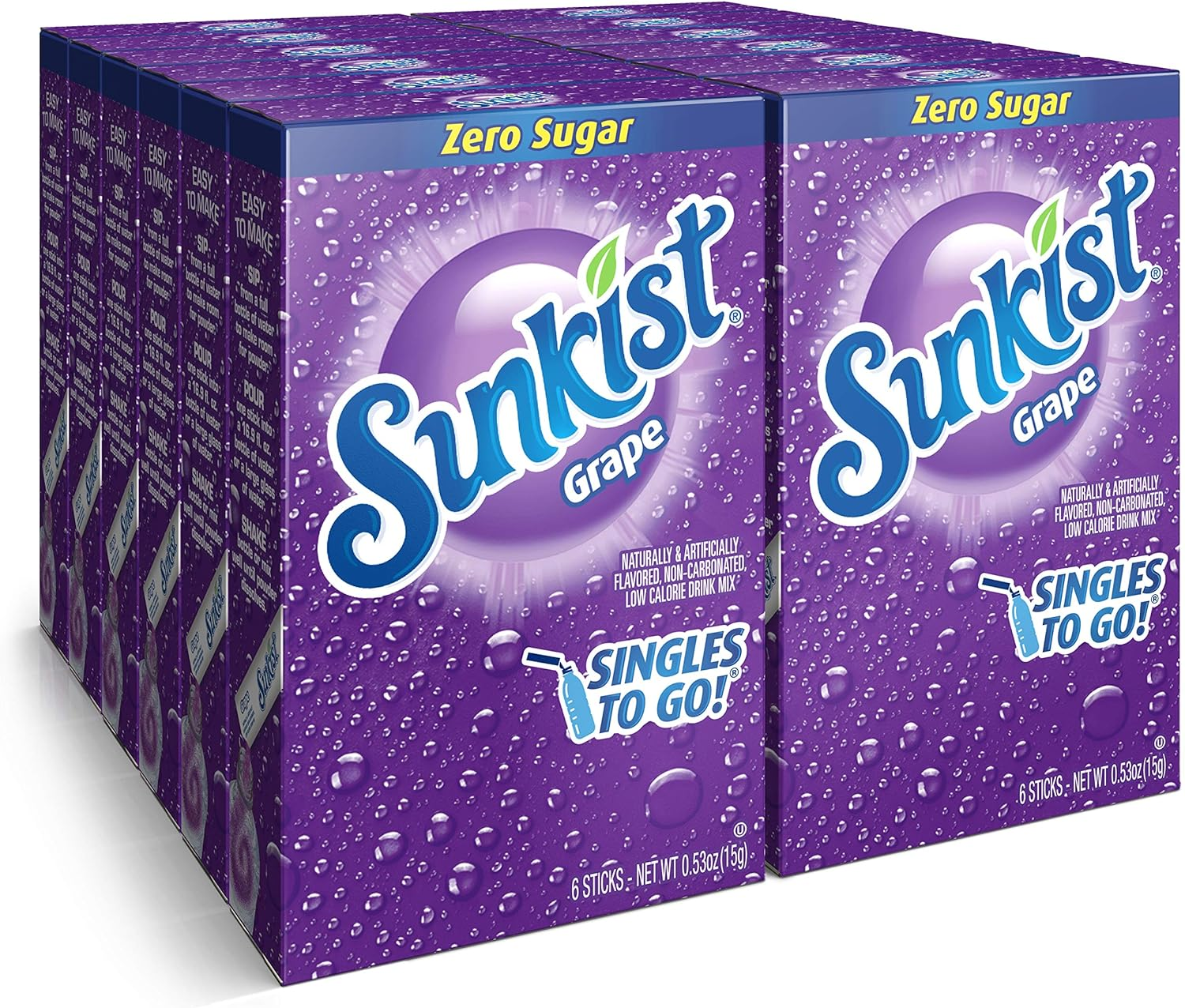 Sunkist Singles to Go Soda, Grape, 6 Count image number 2