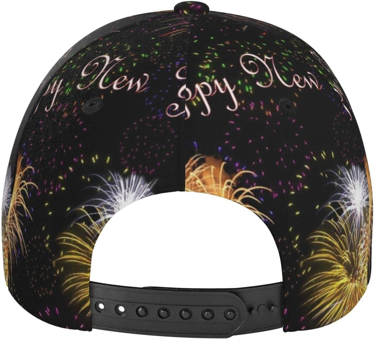 Happy New Year Baseball Cap Fits Men Women Sport Hat Versatile Washed Dad Hat with Ponytail Hole - Bright Pink Tennis Balls image number 7