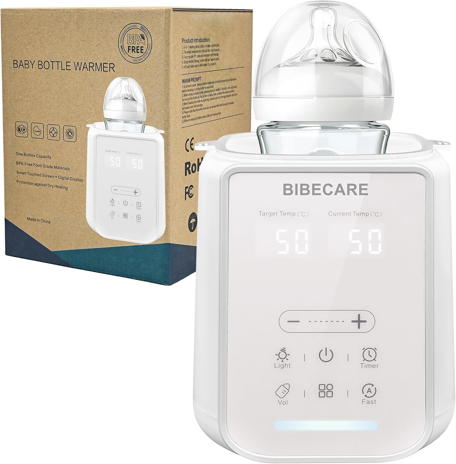 Bottle Warmer, Baby Fast Bottle Warmer for Breastmilk & Formula with Temp Display&Timer Function, Volume-Based Heating for 60ML&ndash;240ML Bottles, Accurate Temp Control, Keep Warm 48H image number 1