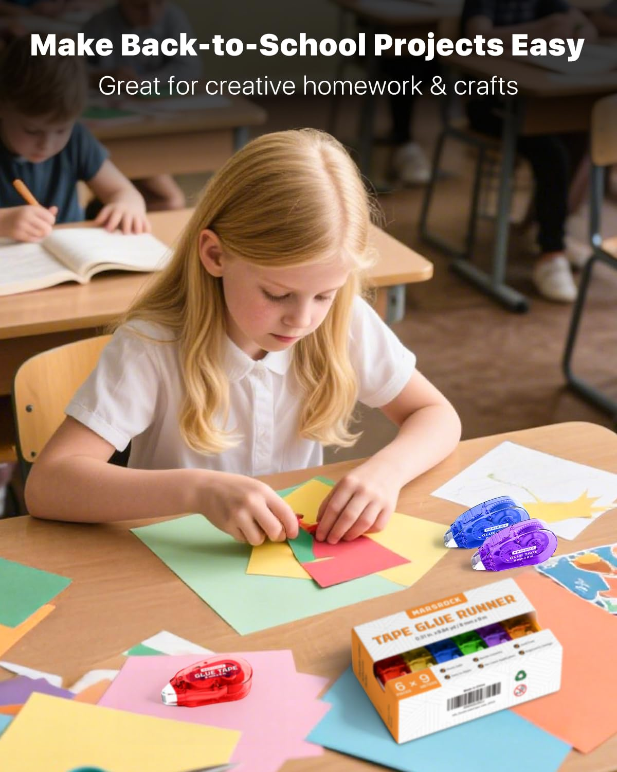 Double-Sided Tape Roller for Scrapbooking 6-Pack（0.31In X 30FT） Adhesive Tape Glue Runner, Scrapbook Supplies and Craft Supplies for Scrapbooking, Gift Wrapping and Photo Tape image number 2