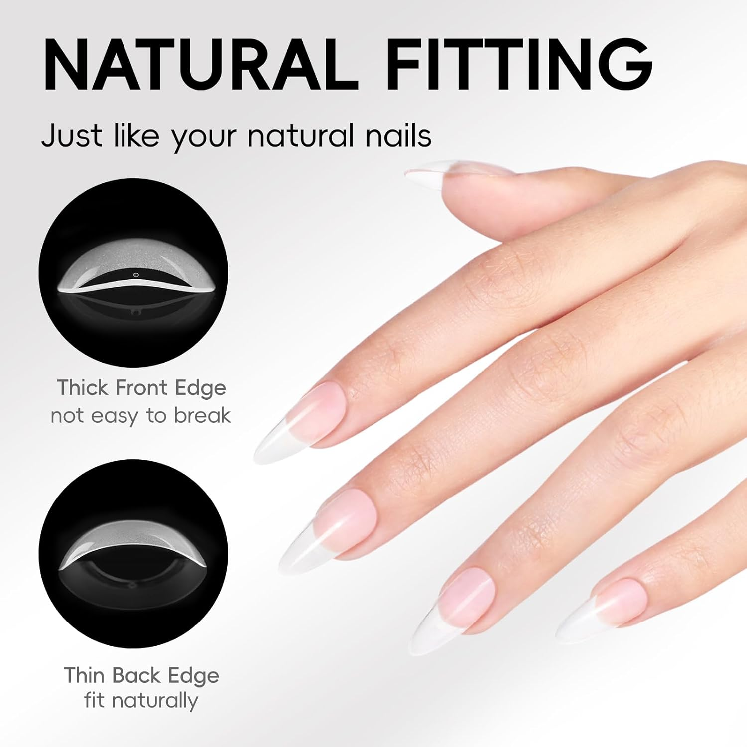 PEACECOLOR Gel Nail Kit, 240Pcs Short Medium Almond Nail Tips with U V Light 2PC Jelly Gel Polish Nail Glue Top Coat Stickers Rhinestones Easy Extension Set DIY Salon Gifts for Women image number 3