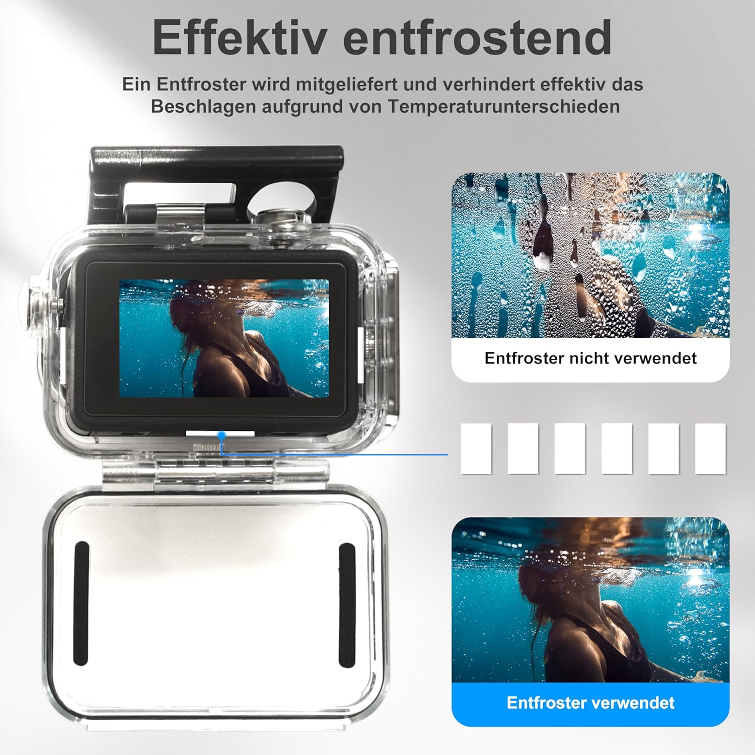 Fitstill 196FT/60M Underwater Waterproof Case with Magnetic Quick Release Interface, Compatible with DJI Osmo Action 5 Pro/Action 4/Action 3, Diving Protection Action 5 Pro Protective Case image number 2