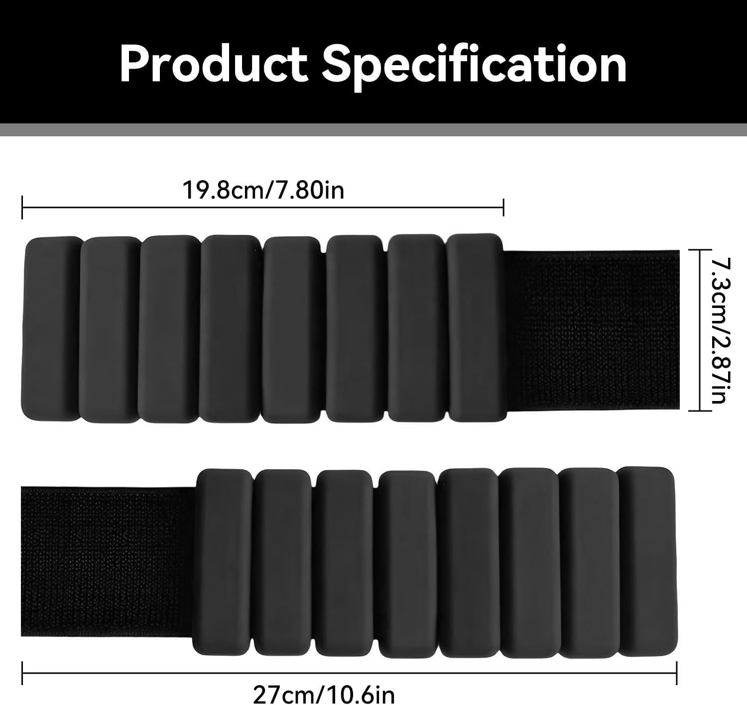 H HOME-MART 2 Pack 2Lbs Wrist Ankle Weights (1Lb Each) Adjustable Wearable Weighted Bracelet for Men Women Increase Training Intensity Weights for Exercise,Jogging,Yoga,Gym,Strength Training
