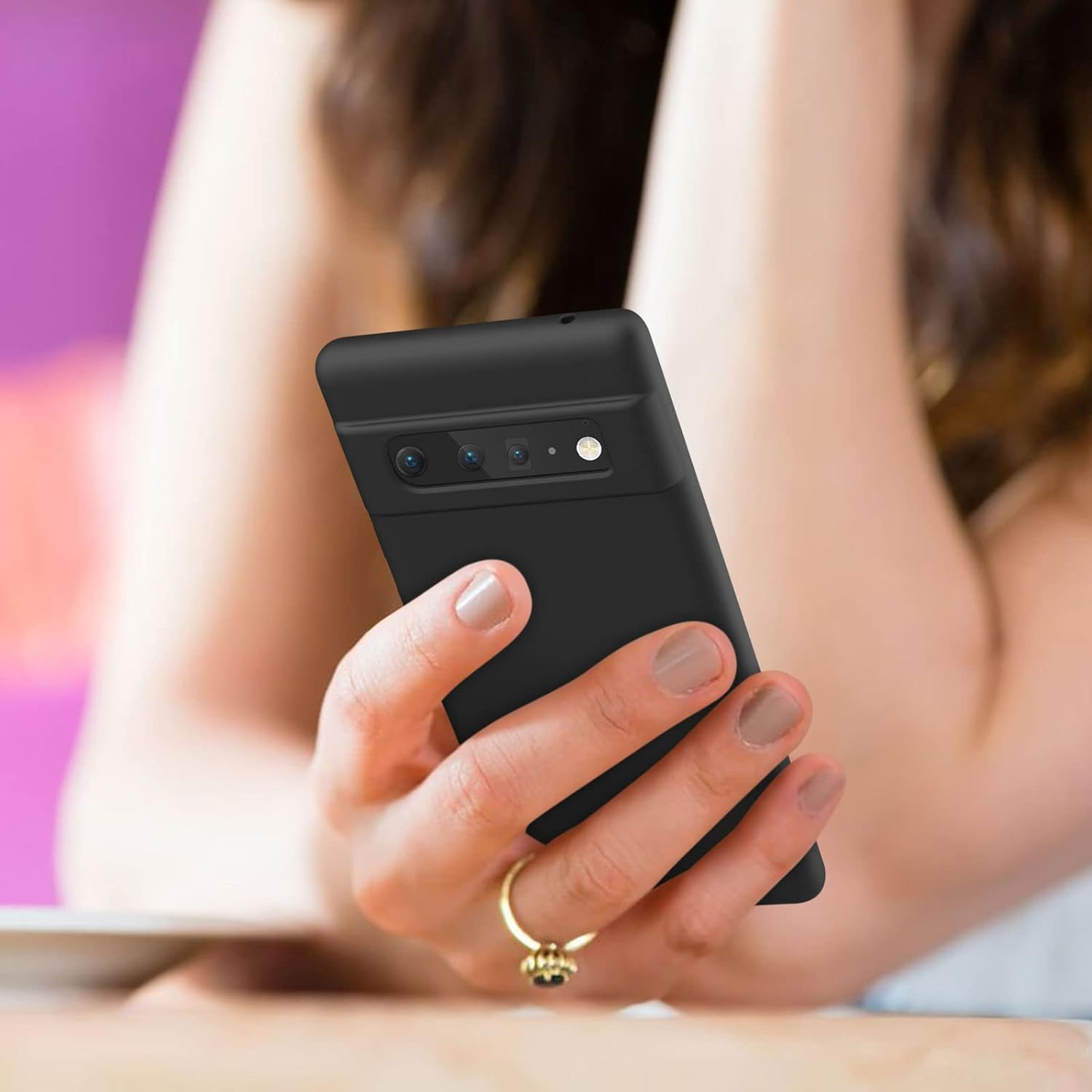 Soft Silicone Case for Google Pixel 6 Pro Case(2021), Ultra Thin Flexible Premium Rubber Full Body Protection Anti-Fingerprint Dustproof Shockproof Scratch Resistant Cover