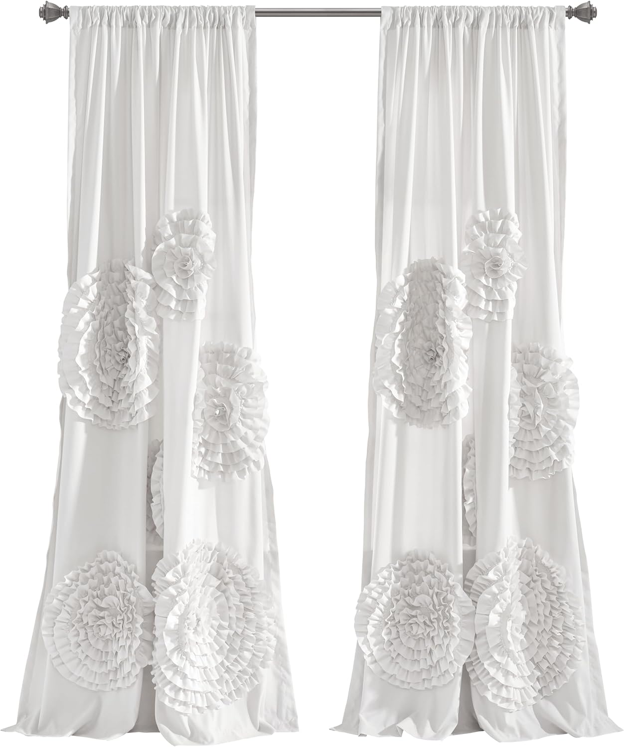 Lush Decor Serena Window Curtain Panel, 84 X 54, White image number 1