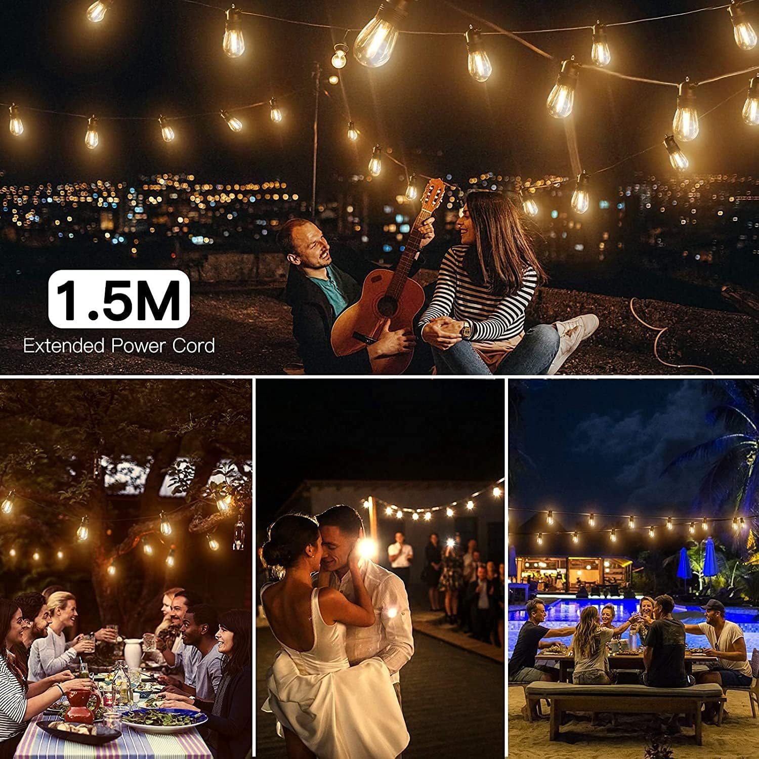 Quntis Shatterproof S14 LED Lights Replacement Bulbs 4Pack Waterproof String Lights Bulb for Outdoor Patio String Lights Replacement image number 3