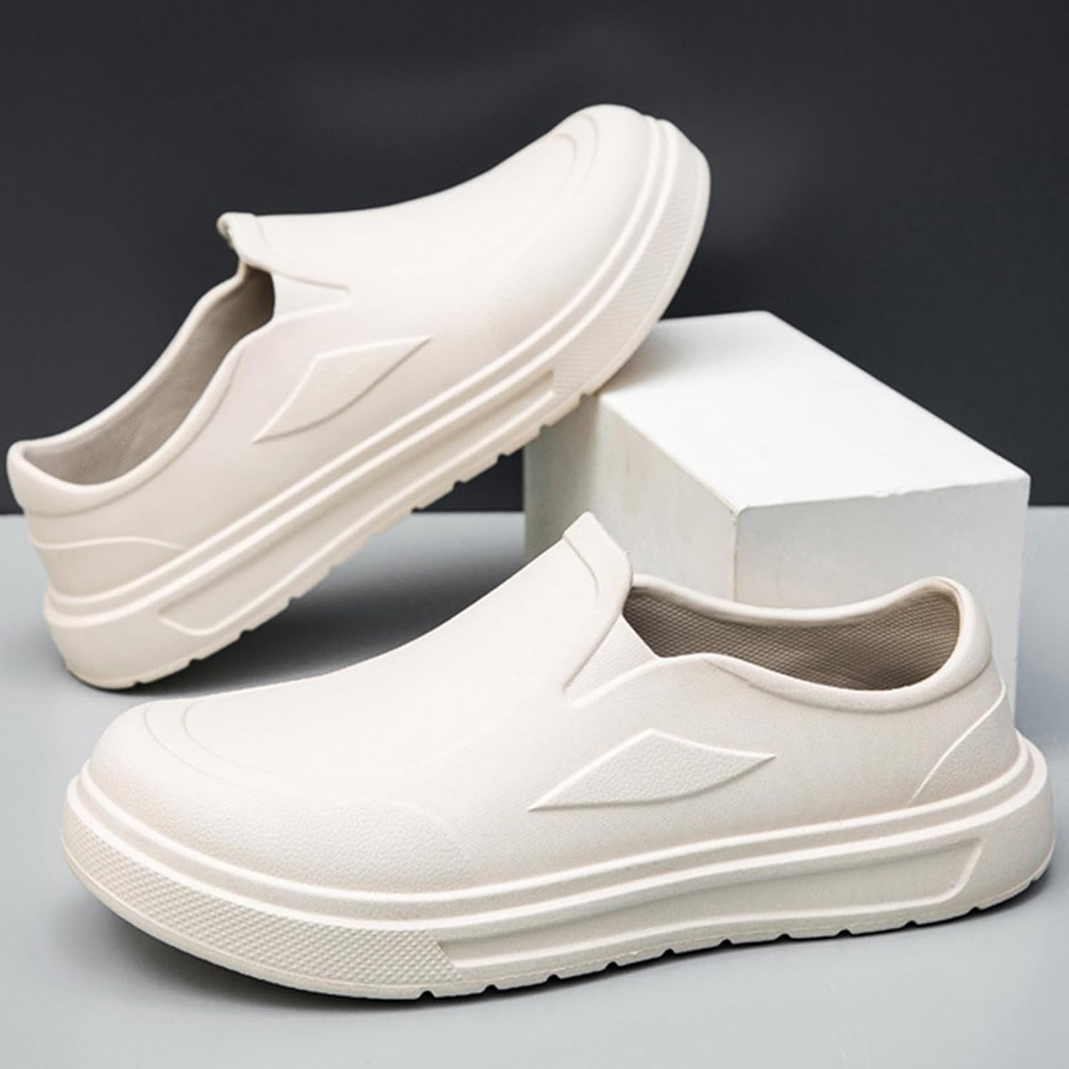 Men'S Oil Resistant Waterproof Slip-On Chef Shoes Comfort Lightweight Non Slip Work Penny Shoes Kitchen Outdoor Outdoor Loafers image number 5