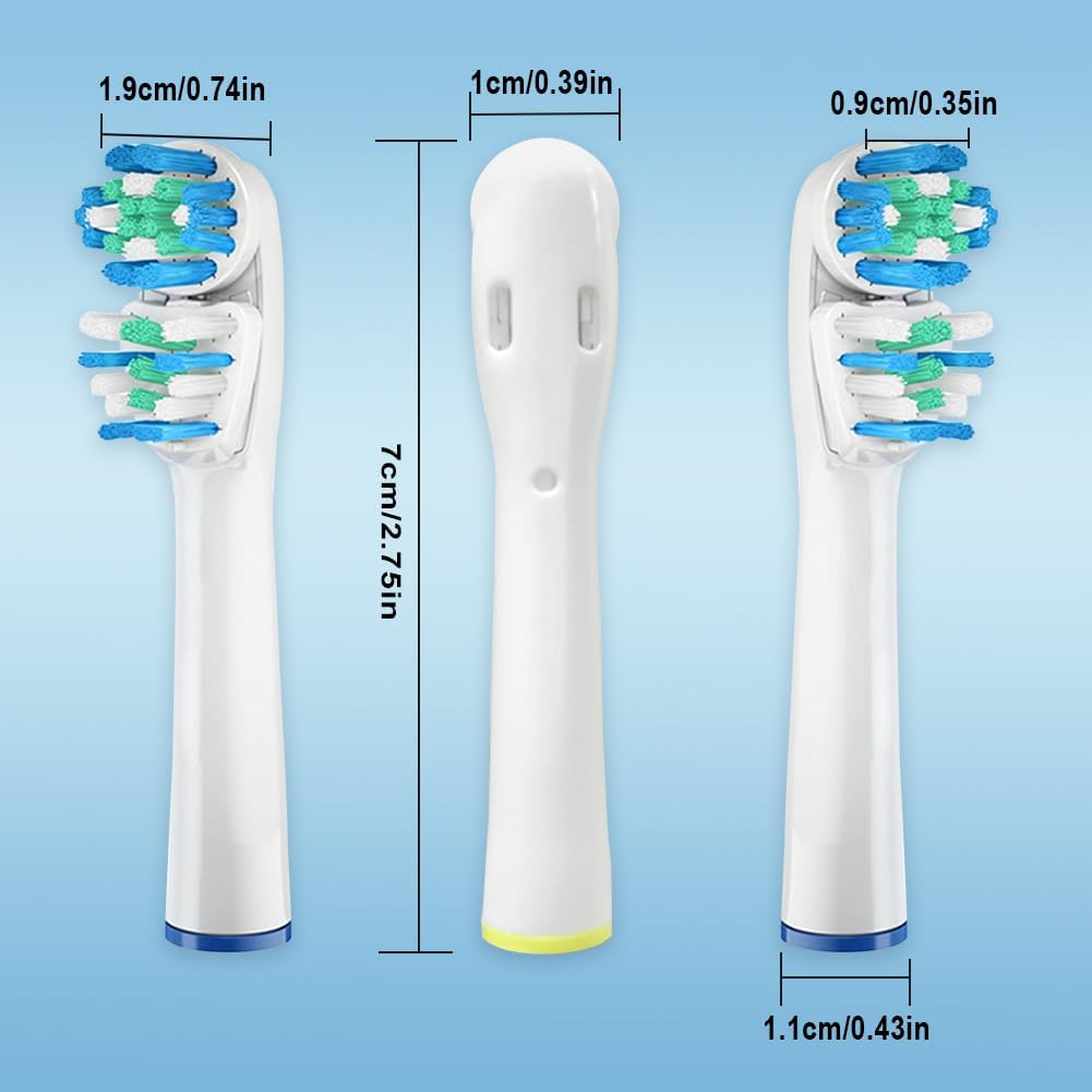Debizz Dual-Clean Replacement Brush Heads Compatible with Oral B Vitality Series, Fits for Pro 1000, Smart 1500, Genius X, Double Clean Toothbrush Heads Provide Twice Clean - 8 Pcs - 12 image number 5