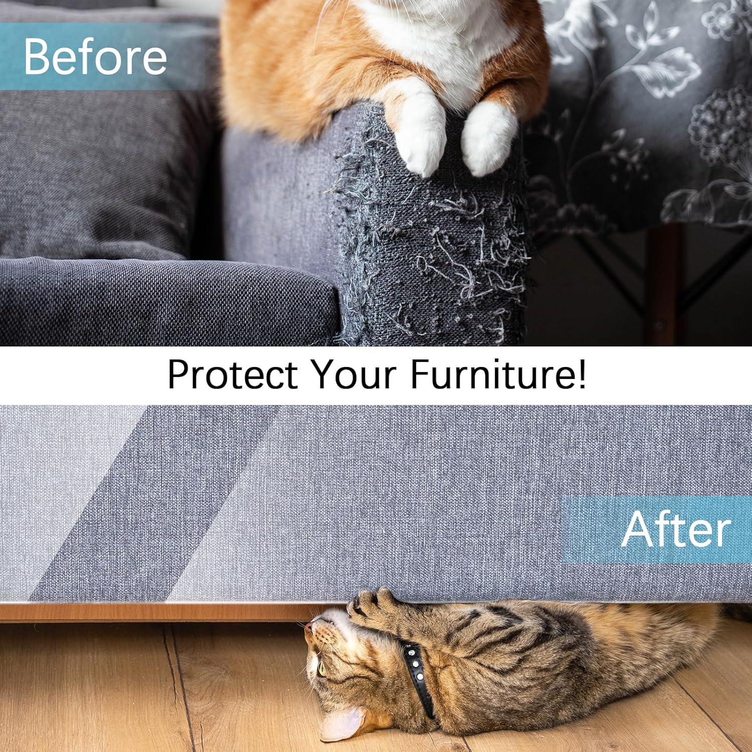 Hejo Door Protector from Dog Scratching, 20Cm&times;3M Door Scratch Protector, Clear anti Cat Scratch Furniture Protector, Flexible Cat Tape for Sofa, Doors, Screens, Cabinets, Walls image number 2