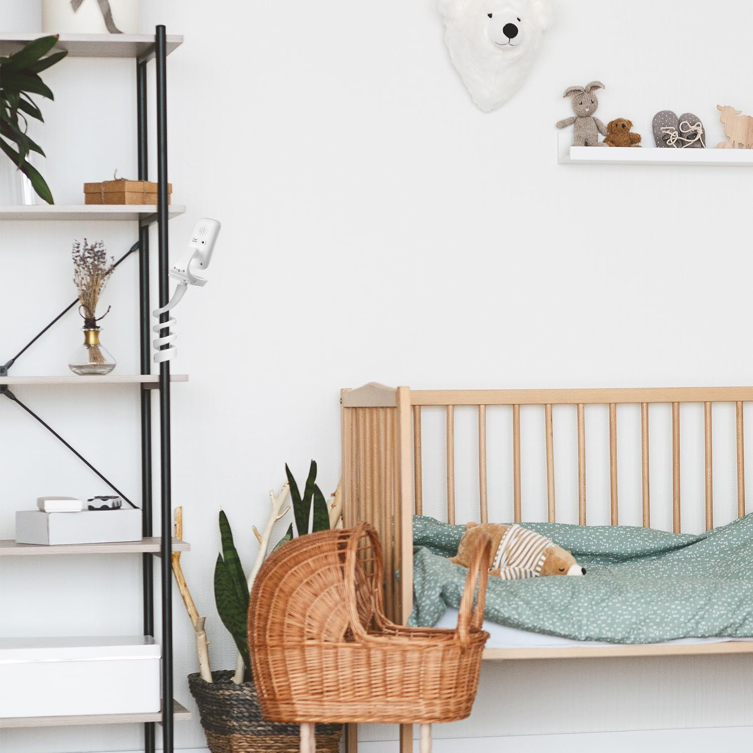 Flexible Mount for Hello Baby HB50 Baby Monitor - 40Cm Adjustable Bendable Holder, Tool-Free Installation for Cribs, Strollers & More image number 5