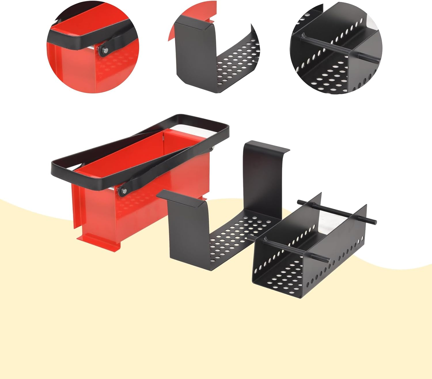 &lsquo;Vidaxl Paper Log Briquette Maker - Steel Constructed - Manually Operated - Optimised Pressure Distribution - Black and Red&rsquo; image number 3