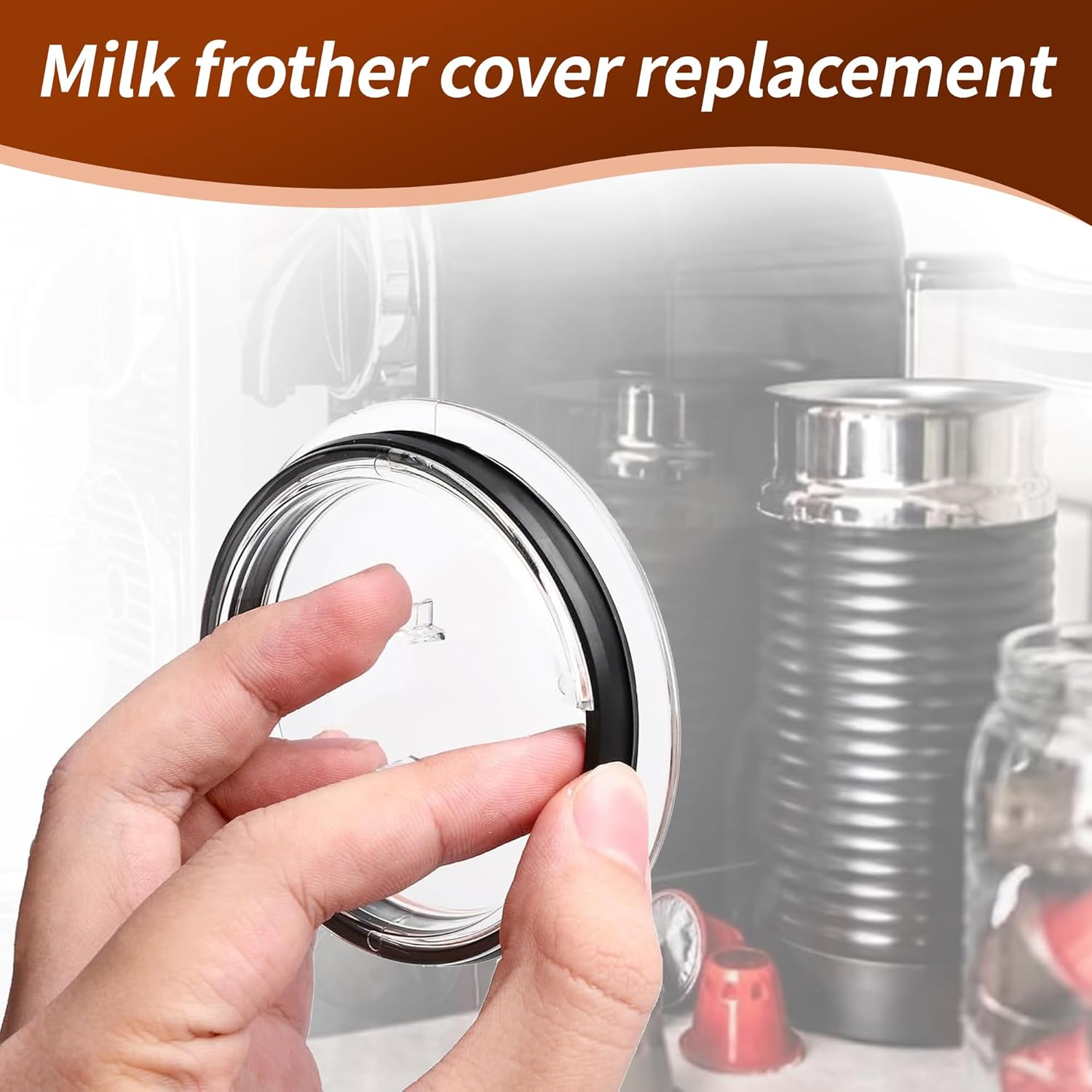 Milk Frother Replacement Parts for Nespresso Aeroccino 3 3R, Milk Frother Lid for Nespresso Parts 93271, Milk Frother Replacement for Nespresso Aeroccino 3593 3594 (Lid)